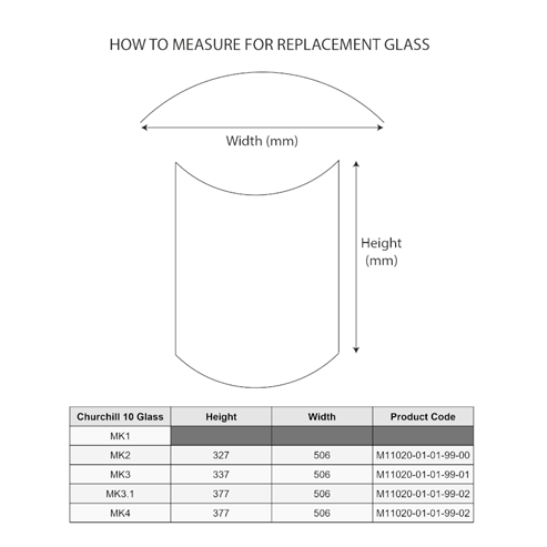 Picture of Glass Pane for Churchill 10 Mk3.1 / MK4